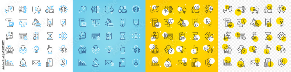 Vector icons set of Outsourcing, Map and World communication line icons pack for web with Smartphone sms, Time hourglass, Currency rate outline icon. Secure mail, Investment graph. Vector Vector icons set of Outsourcing, Map and World communication line icons pack for web with Smartphone sms, Time hourglass, Currency rate outline icon. Secure mail, Investment graph. Vector