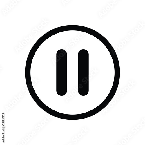 Pause button icon vector. Audio or video icon symbol vector logo illustration
