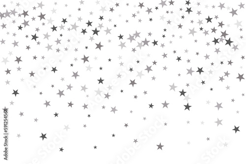 Star confetti. Silver casual confetti background. Bright design pattern. © niko180180