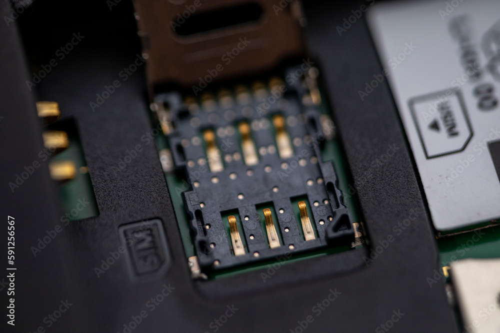 Mobile Sim Holder Close Up micro photo Mobile Sim Holder Close Up micro photo