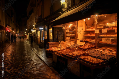old town paris  delicious pastries  ai generative