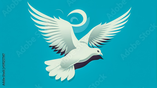 Peace pigeon. Purity  spirituality concept  generative AI.