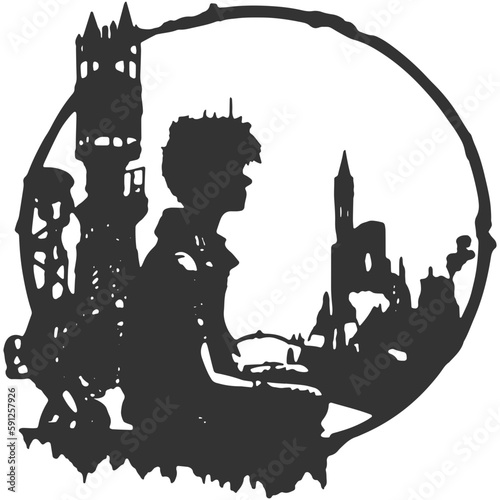 Inventor's Protege Vintage Illustration Vector