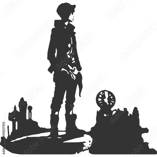 Inventor's Protege Vintage Illustration Vector