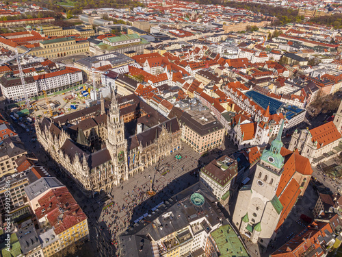 Cityscape image of Marien Square in Munich, Germany