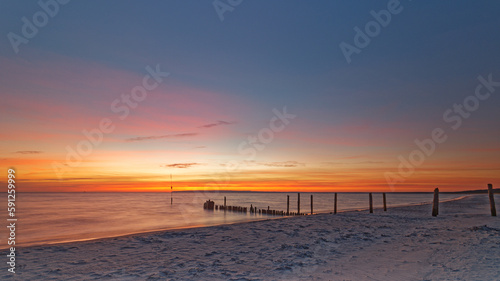 Sonnenaufgang  Meer  Strand  Buhnen