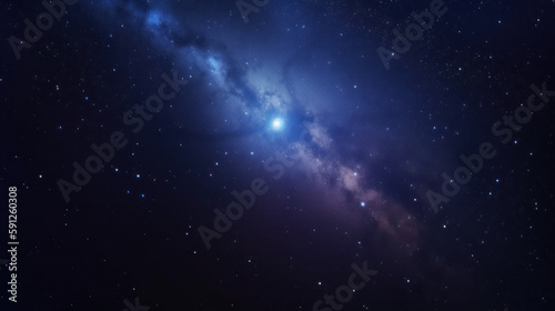 Fototapeta Naklejka Na Ścianę i Meble -  Blue abstract space background, far galaxy stars 
