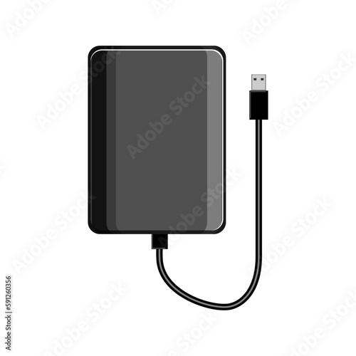 hdd hard drive cartoon vector illustration
