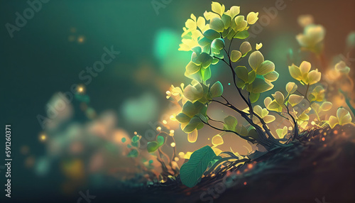 Spring flower bloom abstract background, tree branch with flowers