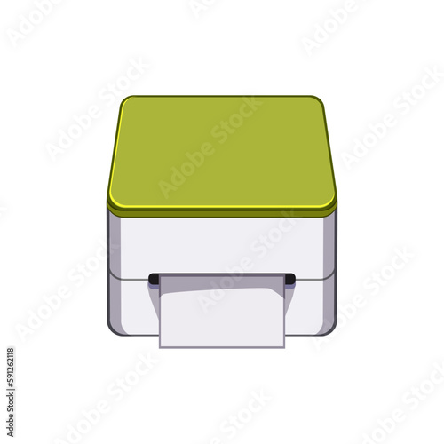 roll label printer cartoon vector illustration