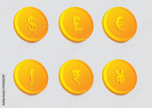 Currencies of the world Gold Coin