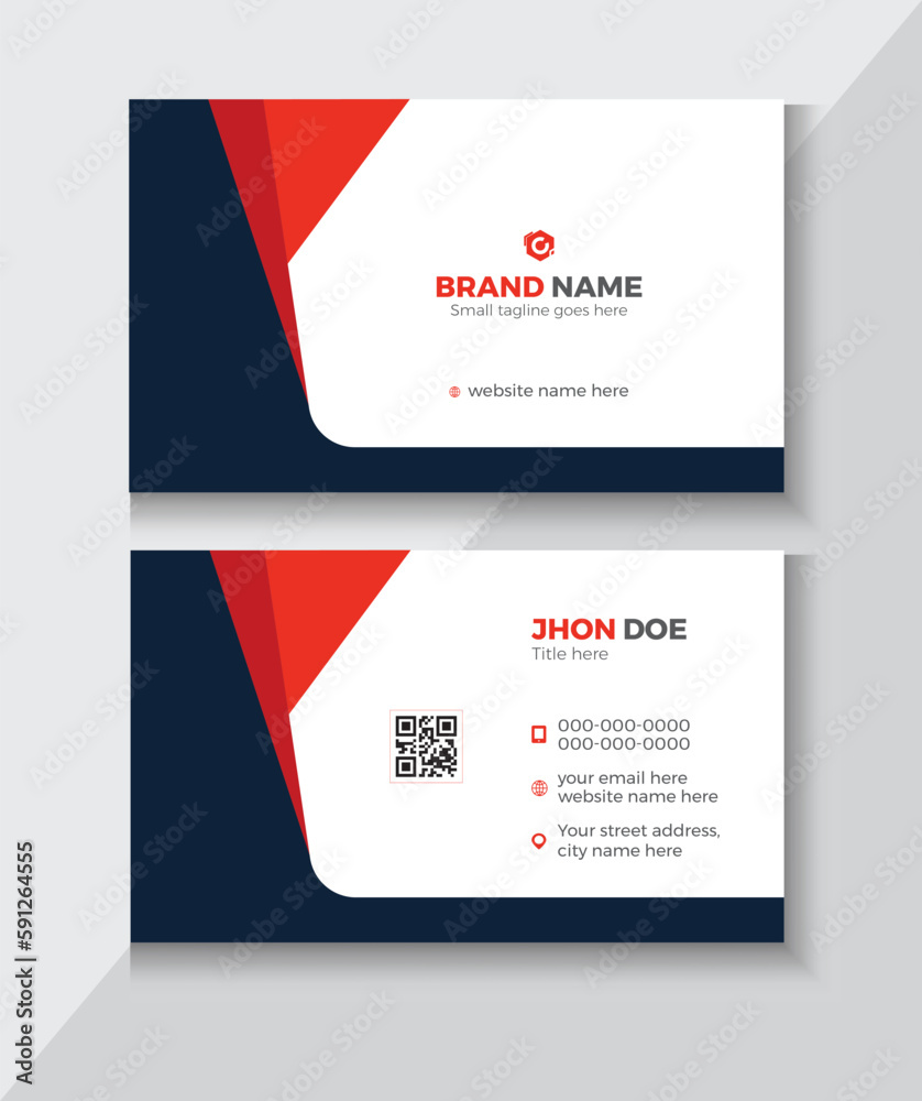 modern business card design . double sided business card design template .