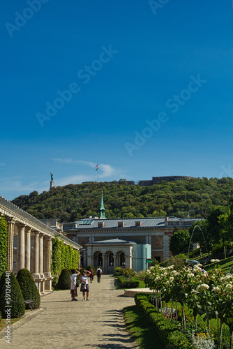 budapest castle, castlegarden garden in castle photo