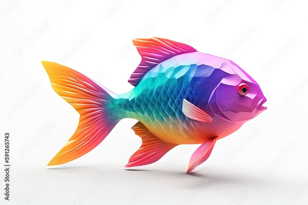 Colorful tropical fish 3d render on isolated background. Colorful tropical fish 3d render on isolated background.