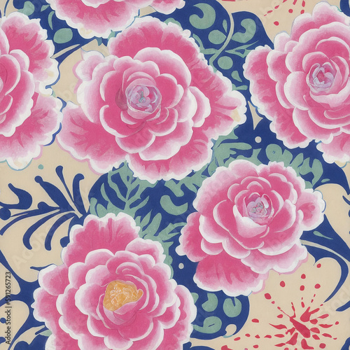 Floral delicate pattern of vintage flowers on a light background