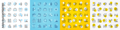 Vector icons set of Teamwork business, Recovery ssd and Gluten free line icons pack for web with Search employee, Card, Loyalty points outline icon. Grilled sausage, Bitcoin graph. Vector