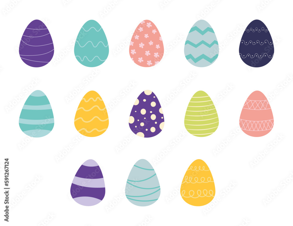 Set of easter eggs, Set of painted eggs