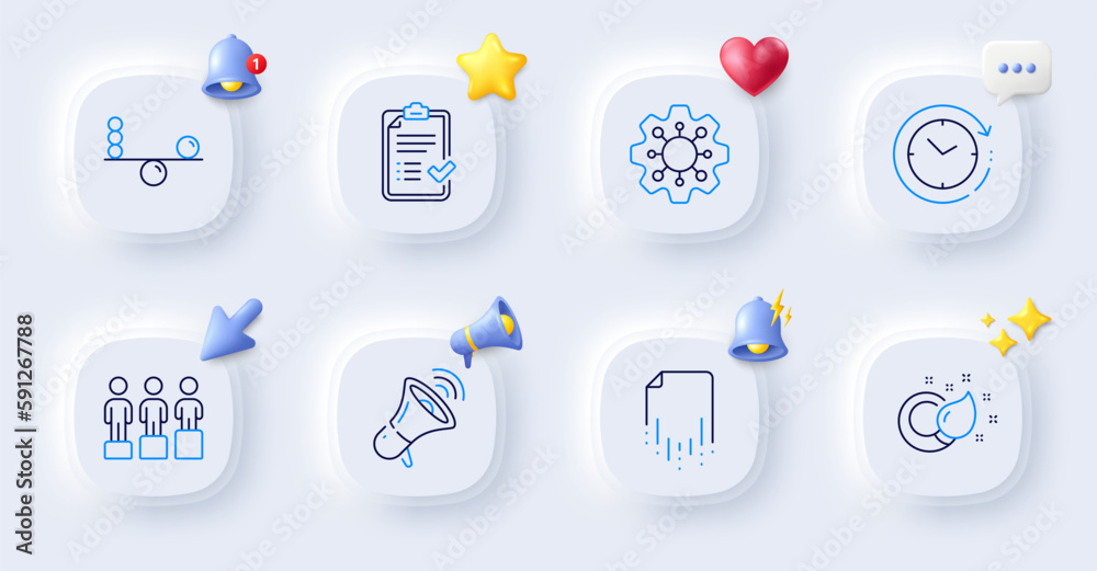 Recovery file, Paint brush and Balance line icons. Buttons with 3d bell, chat speech, cursor. Pack of Megaphone, Approved checklist, Equity icon. Execute, Time change pictogram. Vector Recovery file, Paint brush and Balance line icons. Buttons with 3d bell, chat speech, cursor. Pack of Megaphone, Approved checklist, Equity icon. Execute, Time change pictogram. Vector