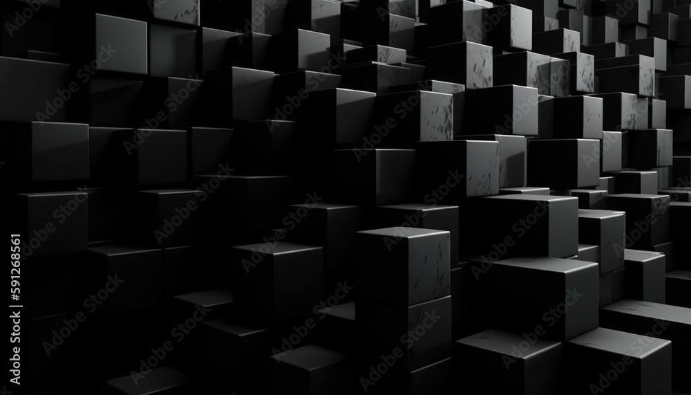 Black cube background, Generative Ai Black cube background, Generative Ai