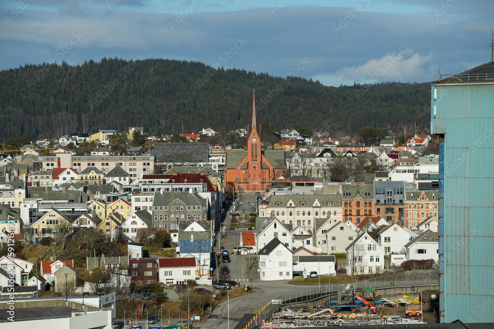 Panorama der norwegischen Stadt Haugesund