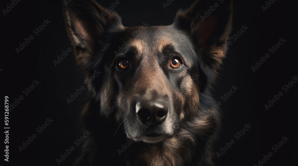 portrait of a dog with studio light and focus plain background generative ai portrait of a dog with studio light and focus plain background generative ai