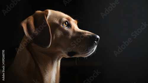 Intense Concentration of a Dog generative ai © KWY