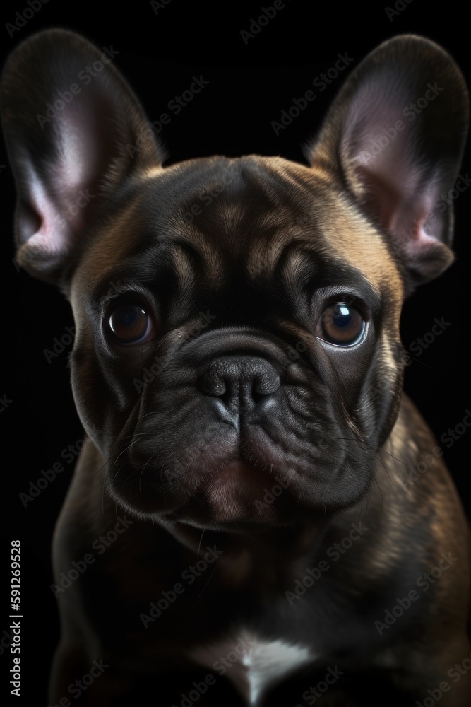 French bulldog puppy illustration generative ai