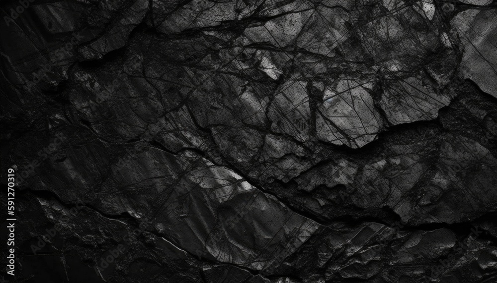 Fototapeta premium Black Background, Stone, Wall, Grunge Background, Generative Ai