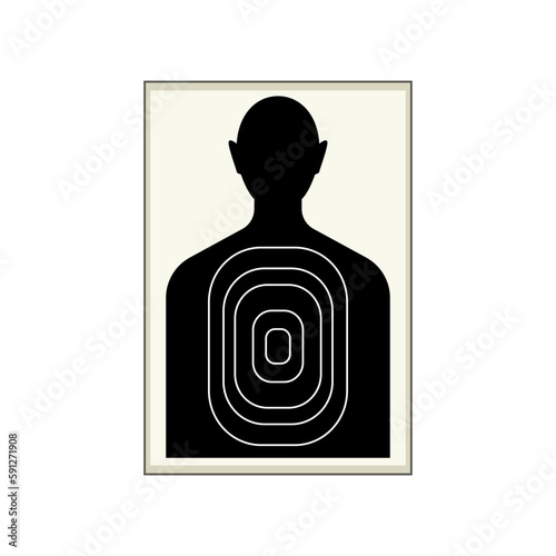gun shooting target cartoon vector illustration