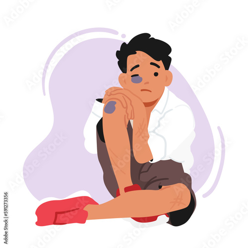 Boy Bears Bruises From Domestic Violence. Image Portrays Painful Reality Of Abuse And Can Be Used To Raise Awareness