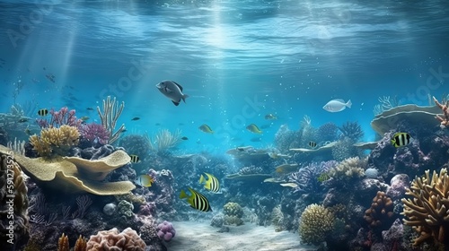 Underwater view off fishes sharks corals colourful, Wallpapers, colourful, beautiful underwater world, high definition