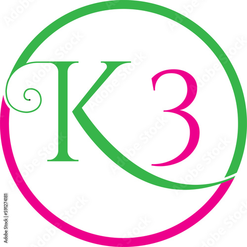 Title: K3 graphic design, logo design, icon,Alphabet