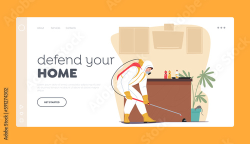 Defend your Home Landing Page Template. Pest Control Service Works To Eradicate Pests Such As Ants, Cockroaches