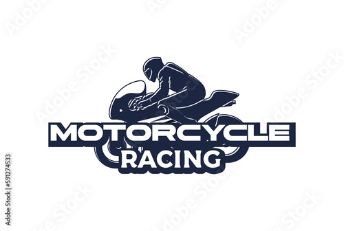 Fast Speed Biker Racing Bike Motorcycle Sport Club Competition Logo Design