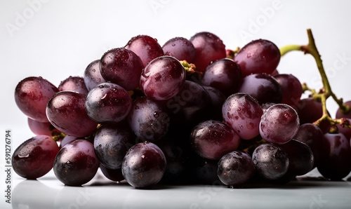 red grapes isolated on white