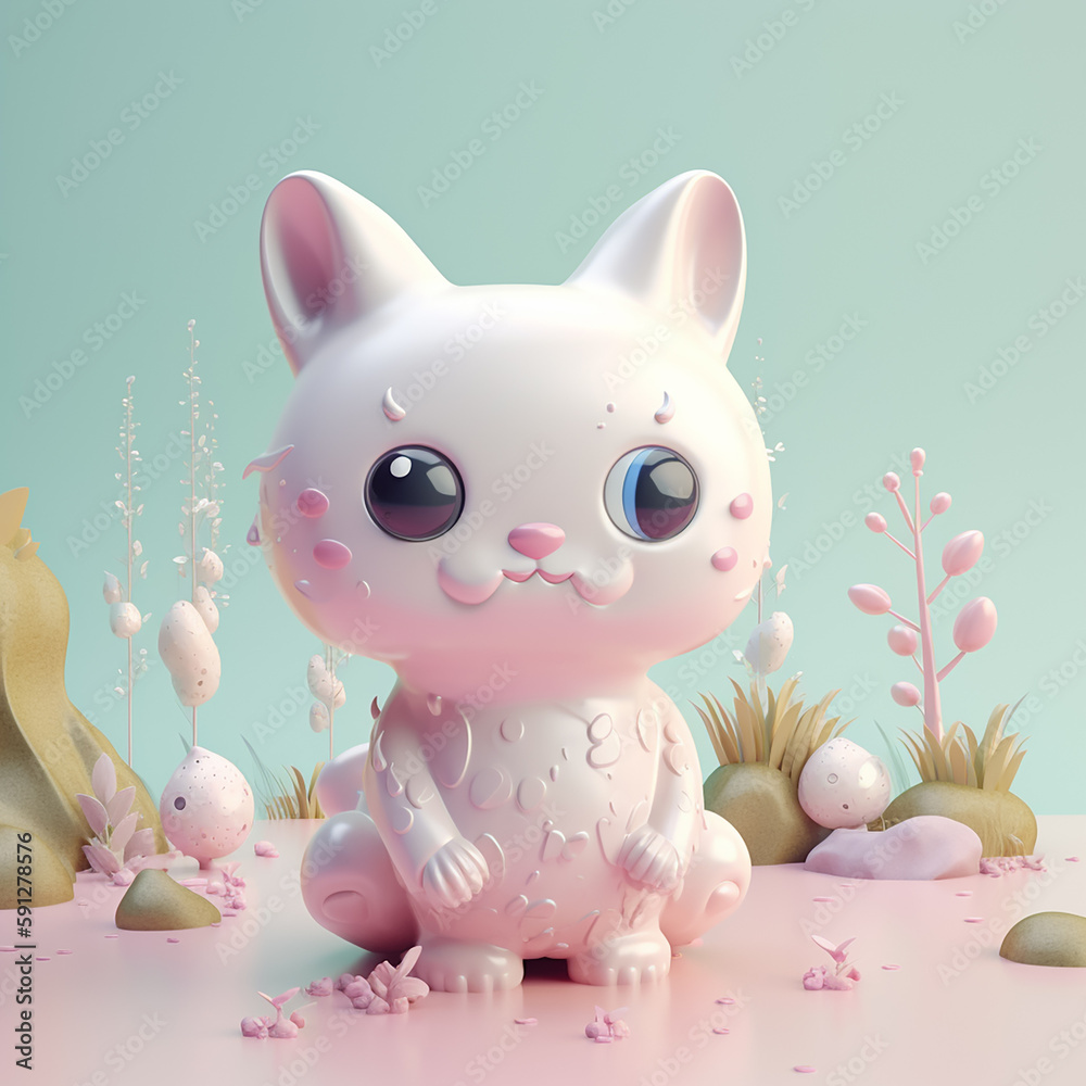 可愛い子猫の3Dイラスト Generative AI 可愛い子猫の3Dイラスト Generative AI