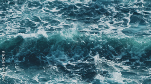 Ocean Waves Seamless Repeating Pattern Texture, Generative AI 