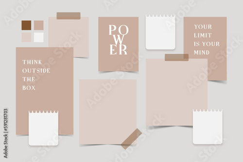 Vector photo collage template moodboard pictures grids vector illustration