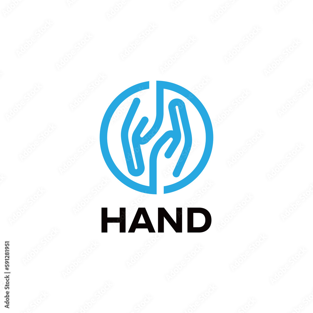hand logo with flat style concept and line design hand logo with flat style concept and line design
