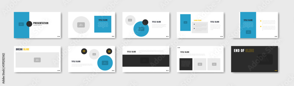 Fototapeta premium Business presentation template design. Minimalis, modern and keynote vector illustration