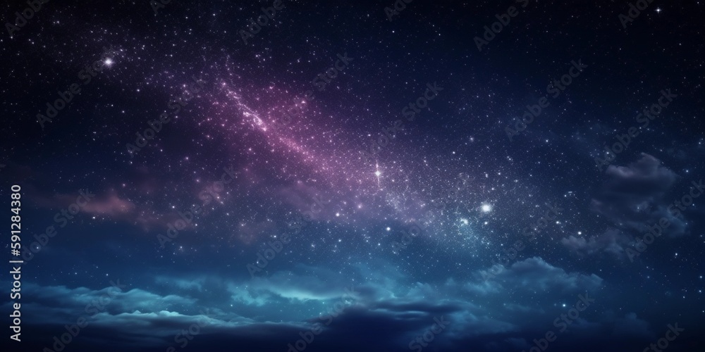 beautiful sky night with stars background - obrazy, fototapety, plakaty 