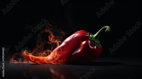 Spicy Hot Fiery Chili Pepper. Generative ai