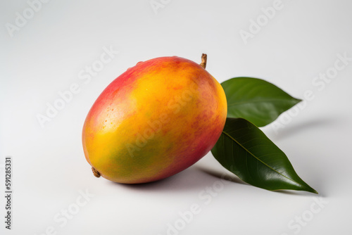 Mango, Fresh mango on a white background, generative ai, Fresh tasty fruit
