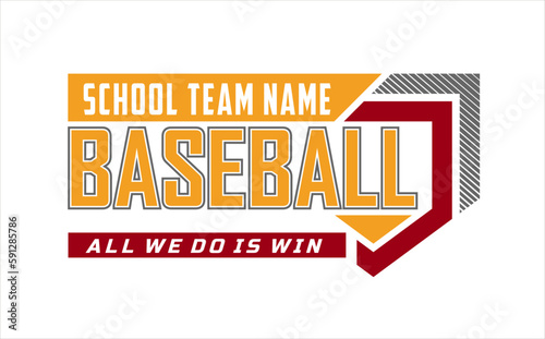 Baseball team design isolated on white background. School spirit shirts sport fan emblem. For print or cut (Cricut, Silhouette). 
 