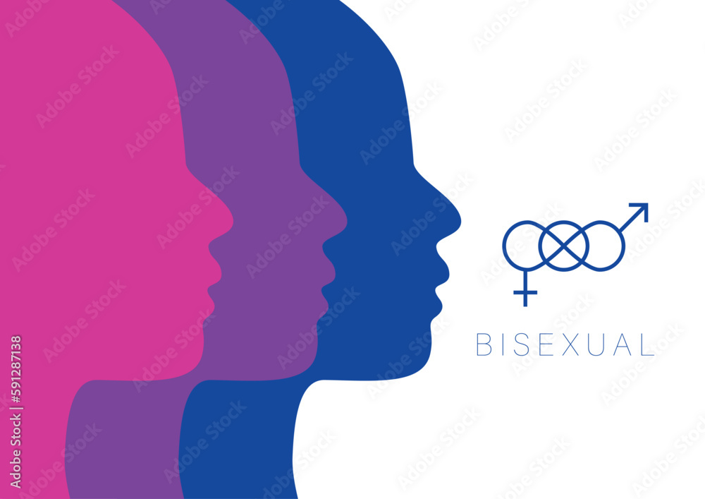 Bisexual people. Bisexual pride flag colors. Bisexuality icon vector. Bisexual pride flag symbol. Bisexuality symbol