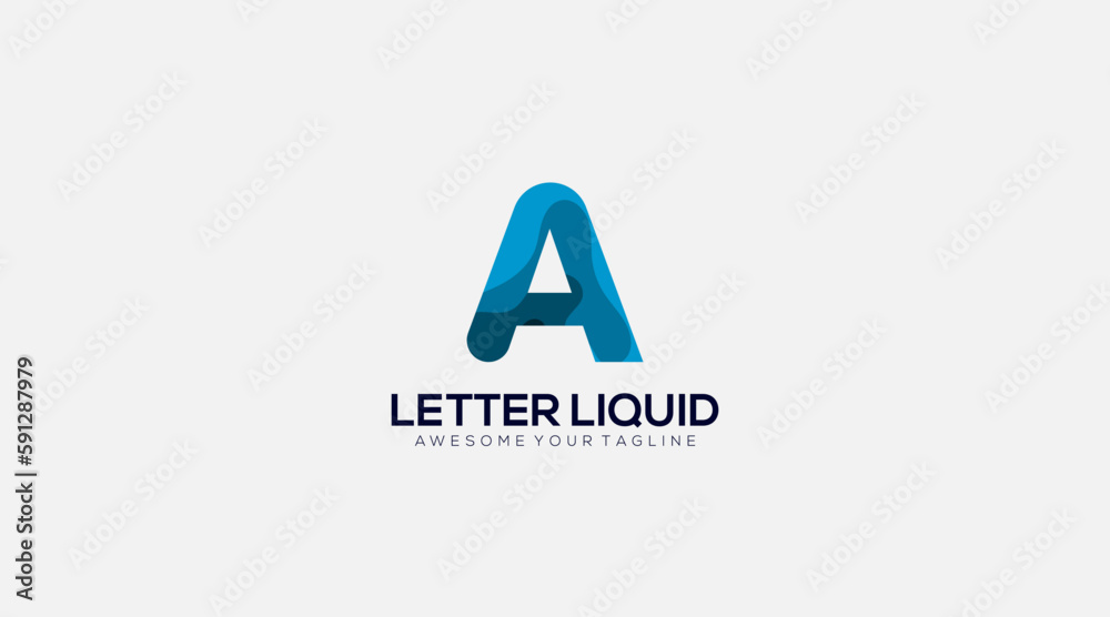 initial Letter A Logo design, logo liquid concept design