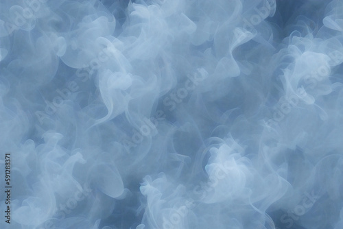 Seamless background of blue grey smoke. Generative AI