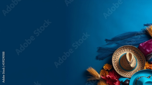 Festa Junina Holiday Background. Illustration AI Generative.