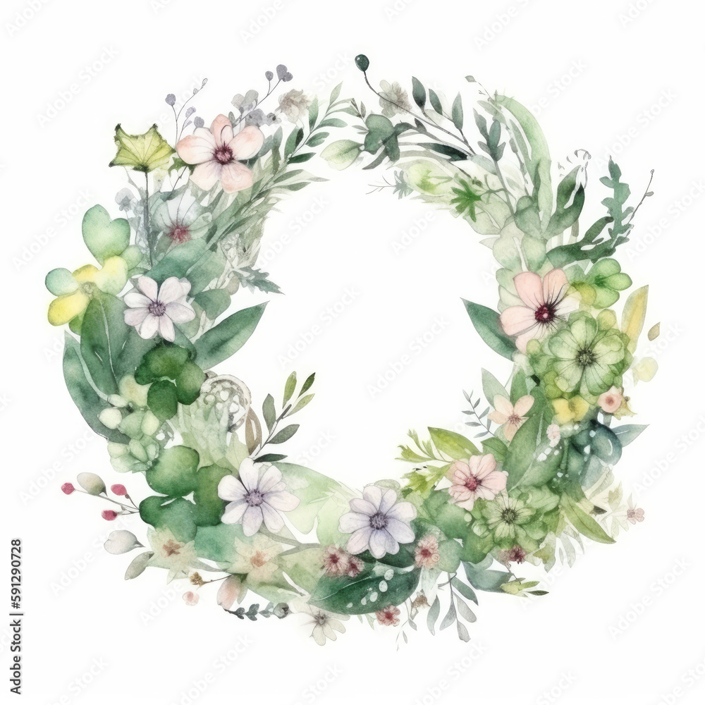 Green watercolor natural background. Illustration AI Generative. Green watercolor natural background. Illustration AI Generative.