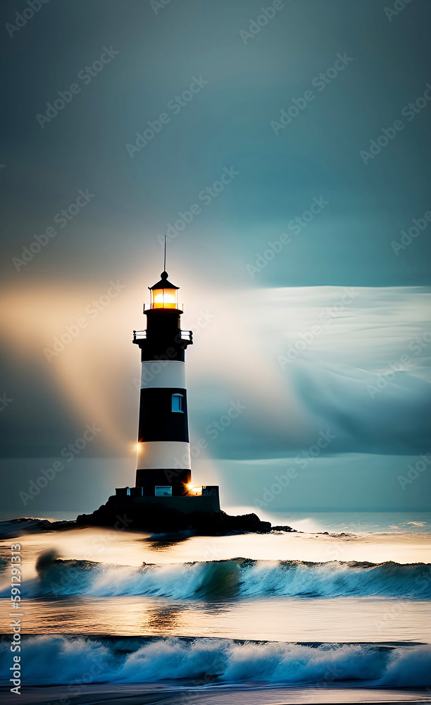 lighthouse on the coast, generative ai